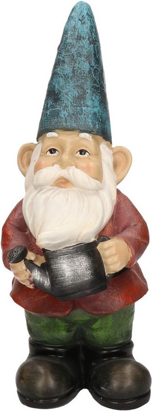 Tuinkabouter beeld Gerard met gieter 29 cm - Tuindecoratie/tuinversiering kabouters beelden