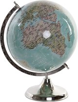 Décoration globe / globe bleu sur socle en fer / standard 30 x 41 cm - Topographie Landen/ continent