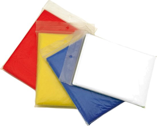 Pakket van 5x stuks voordelige wegwerp regenponcho voor volwassenen - Wit