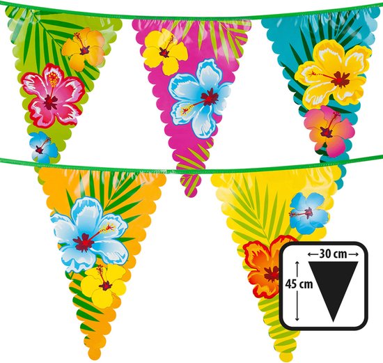 Boland - PE reuzenvlaggenlijn Hibiscus - Tropisch - Hawaii - Tuinfeest - Themafeest - Verjaardag