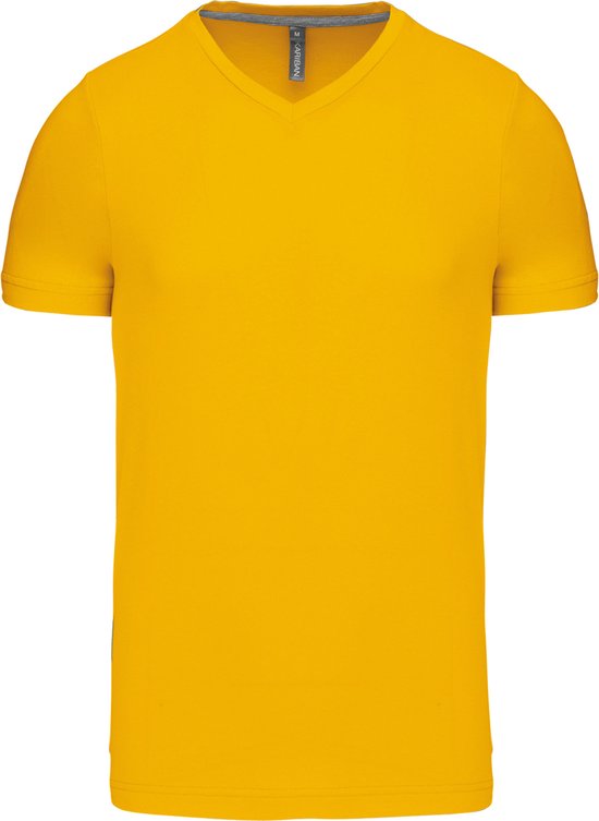 Geel T-shirt met V-hals merk Kariban maat S