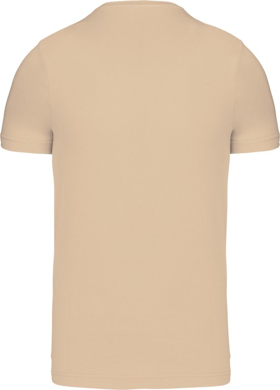 Zandkleurig T-shirt met V-hals merk Kariban maat M
