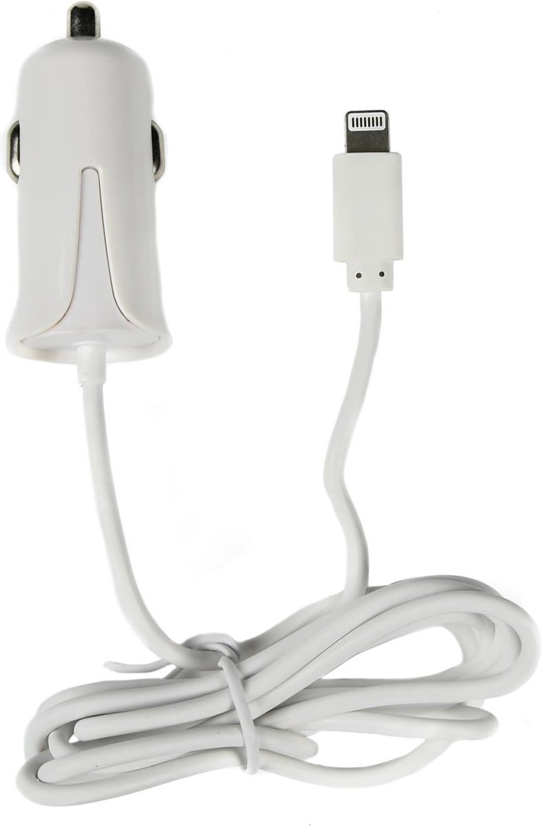 Benson Autolader met Lightning kabel - 1.2 meter - 12-24v - 2.1A - wit