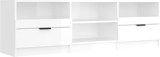 vidaXL - Tv-meubel - 150x33,5x45 - cm - bewerkt - hout - hoogglans - wit
