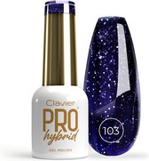 Clavier Pro Hybrid Gellak Feel The Blues Paars Glitter - 103 - Glitter, Paars - Glanzend - Gel nagellak