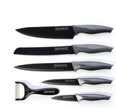 Set de couteaux de Royalty Line - 6 pièces - couteau - bloc de couteaux - aiguiseur de couteaux - cuisine - couteau de chef - éplucheur - aiguiseur de couteaux - couteau à pain - couteaux de cuisine - sets de couteaux - cuisine -