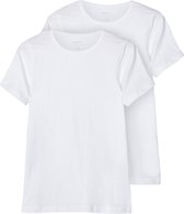 Name It Jongens Ondershirt NKMT-SHIRT Slim Fit 2-Pack T-shirt Wit - Maat 158/164