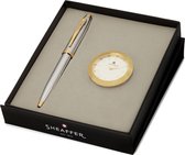 Coffret cadeau stylo à bille Sheaffer - 100/G9340 - ton or chromé brillant - avec horloge de table - SF-G2934051-1