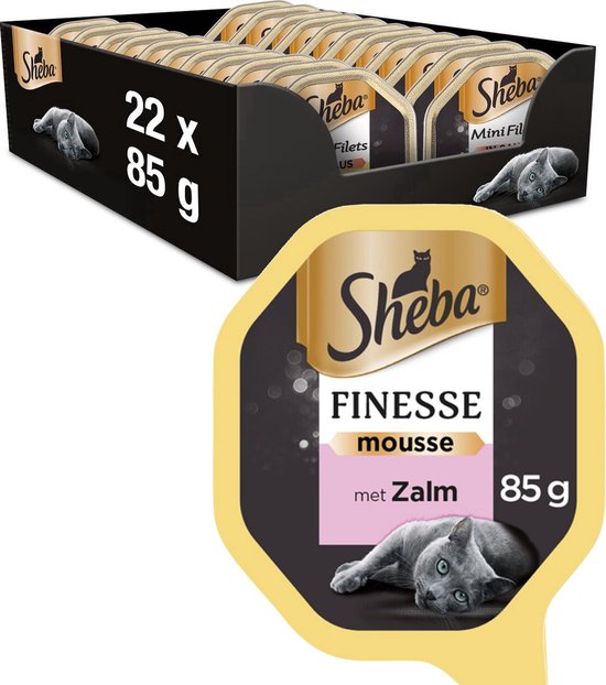 Sheba Finesse - Katten natvoer - Mousse - Zalm - 22 x 85 gr | bol.com