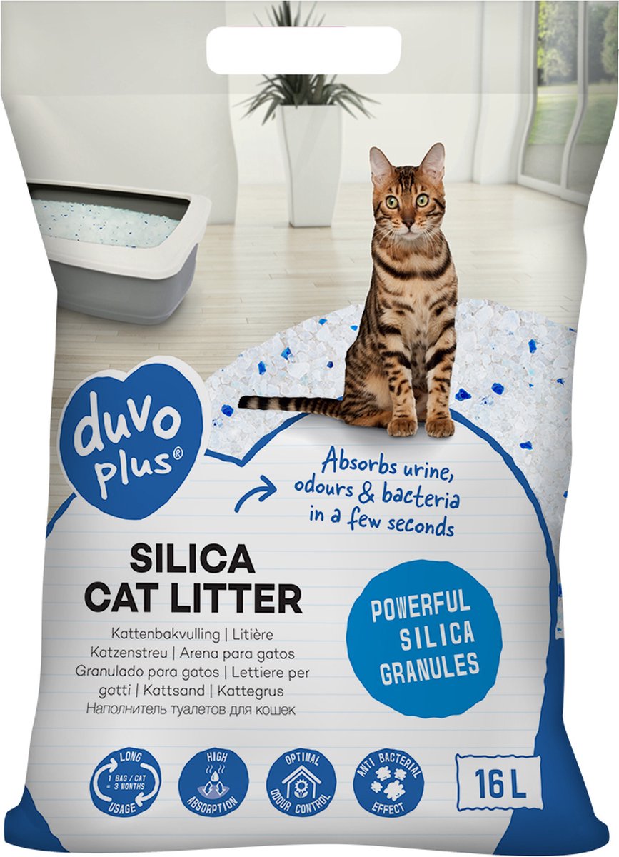 Bol.com Duvo+ Silica Premium - Kattenbakvulling - 2 x 16 l aanbieding