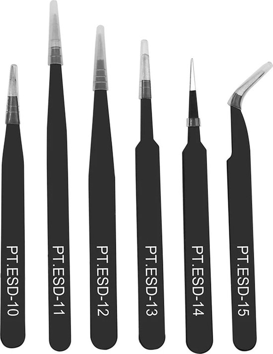 Foto: Epileer pincet set wenkbrauwen wenkbrauw tweezer trimmer precisie rvs hobby pincet pincetset 6 stuks