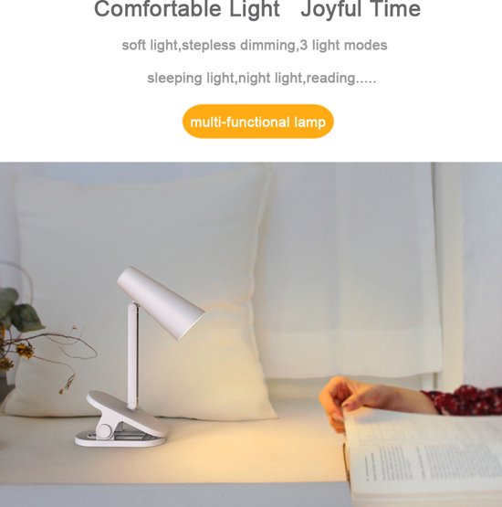Lampe de bureau à LED Lampe de bureau à bascule avec clip Lampe de bureau  de lecture pour bureau à domicile pouvant pivoter à 360 ° 