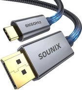 Câble Sounix Displayport - USB C vers DisplayPort 1.4 - 8K@60Hz - 2 mètres USB C vers DP - Câble USB C vers Displayport