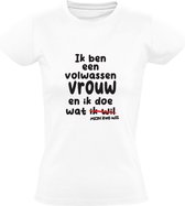Ik ben een volwassen vrouw en ik doe wat mijn kat wil Dames T-shirt| poes | huisdier | baasje | dierendag