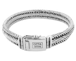 Jonline Citta Vithi Zilveren Ambachtelijke Buddha Armband model 2 maat S