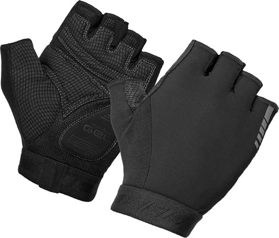 GripGrab - WorldCup 2 Padded Korte Vinger Zomer Fietshandschoenen - Zwart - Unisex - Maat S