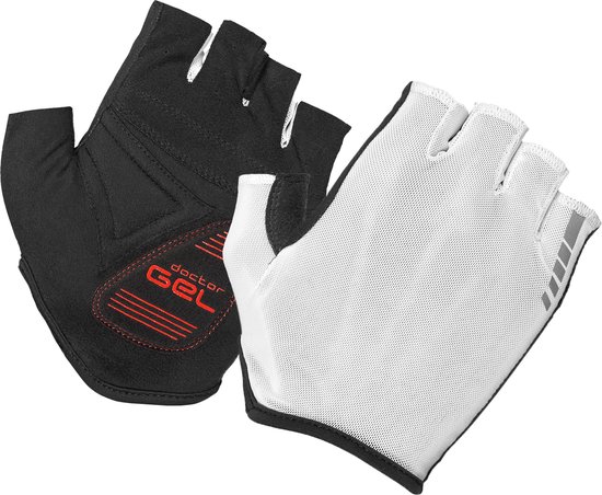 GripGrab - Solara Mesh Padded Korte Vinger Zomer Fietshandschoenen Zondoorlatend met Padding - Wit - Unisex - Maat XL