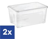 Opbergbox Met Deksel Transparant - 2.5 l - 2 stuks