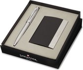 Coffret cadeau stylo à bille Sheaffer - 100/G9306 - nickel chromé brossé - avec porte-cartes de visite - SF-G2930651-3
