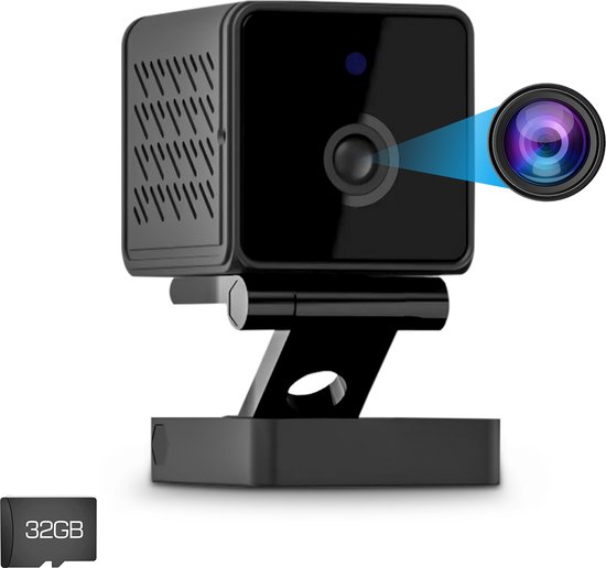 Looki Spycam Mini - incl. 32GB SD-kaart – Full HD Beveiligingscamera - Draadloos - Verborgen Mini Camera – Met Wifi & App – Spionage - Draadloos