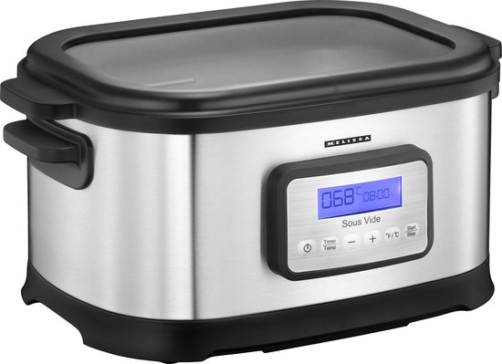 Melissa Sous Vide - Waterbak 6L - Slowcooker 520W - 16310170 - Zwart RVS