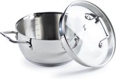 Rosmarino Pour & Cook Kookpan - Pannen - Pan Ø20cm - Kookpannen met glazen deksel - Kookpan Inductie - Antikleefpan - Geschikt voor alle warmtebronnen & vaatwasser - Roestvrijstaal