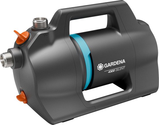 Besproeiingspomp 4300 Silent GARDENA, stille tuinpomp 4300 l/u, 650W, 43m opvoerhoogte, energiezuinig, weerbestendig