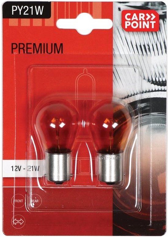 Carpoint Premium Lampes de Voiture 12V PY21W 2 Pièces