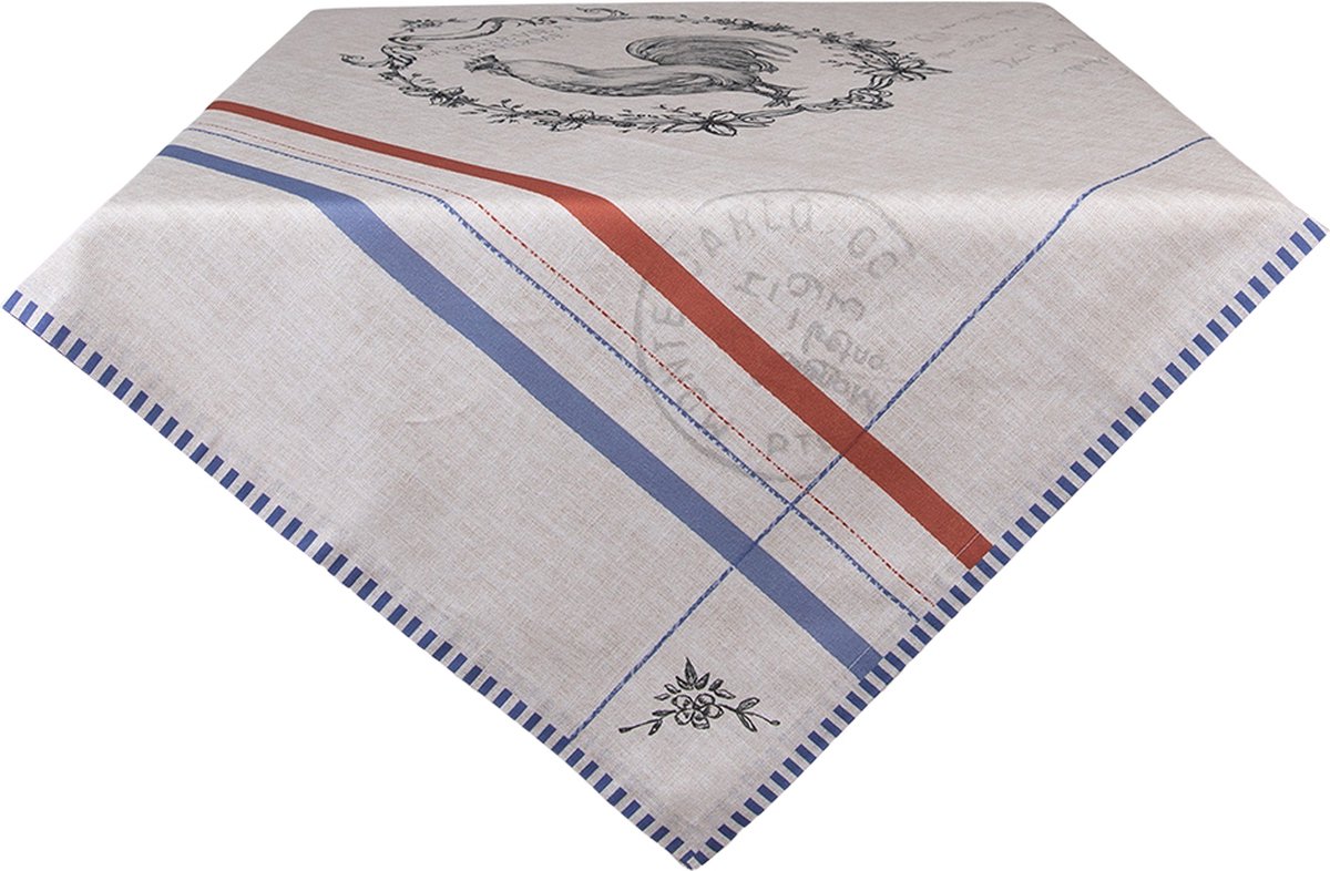 Clayre & Eef Tafelkleed 100x100 cm Beige Katoen Haan