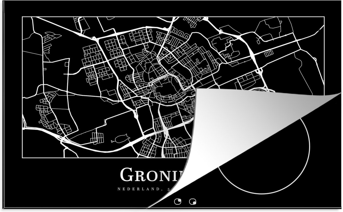 Inductie beschermer - Inductie Mat - Kookplaat beschermer - Groningen - Plattegrond - Kaart - Stadskaart - Inductie beschermer - Inductie Mat - Kookplaat Beschermer - 76x51.5 cm - Afdekplaat inductie - Inductiebeschermer