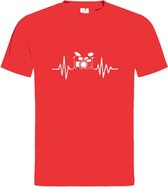 Grappig T-shirt - hartslag - heartbeat - drummen - drumstel - muziek - maat 4XL