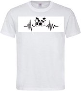 Grappig T-shirt - hartslag - heartbeat - drummen - drumstel - muziek - maat 4XL