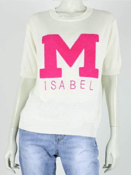 Top Isabel - Offwhite met Pink - One Size