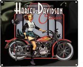 Harley-Davidson Classic Pin Up Babe Metalen Bord - 38 x 33cm