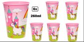 6x Tasse Licorne 260 ml - plastique - Unicorn tasse à boire limonade party plastique fête à thème anniversaire document