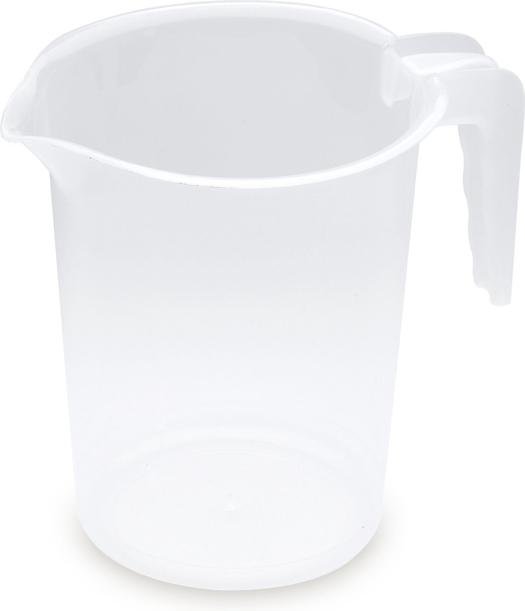 Plasticforte schenkkan/maatbeker - transparant plastic - 1,2 liter