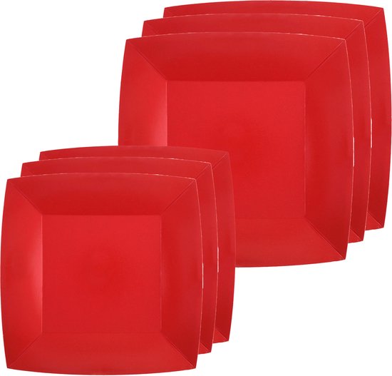 Set d'assiettes Santex Fête/ anniversaire - 20x pièces - rouge - 18 cm et 23 cm