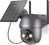 Caméra de sécurité extérieure Intelectro - Avec panneau solaire - Résolution 2K - Rotation à 360° - Détection de mouvement avec projecteur et alarme - Vision nocturne - Audio 2 voies - 2,4 GHz - Livraison plus rapide qu'indiqué !