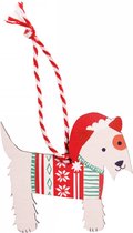 decoratie figuur Terriër Hond hout kerst