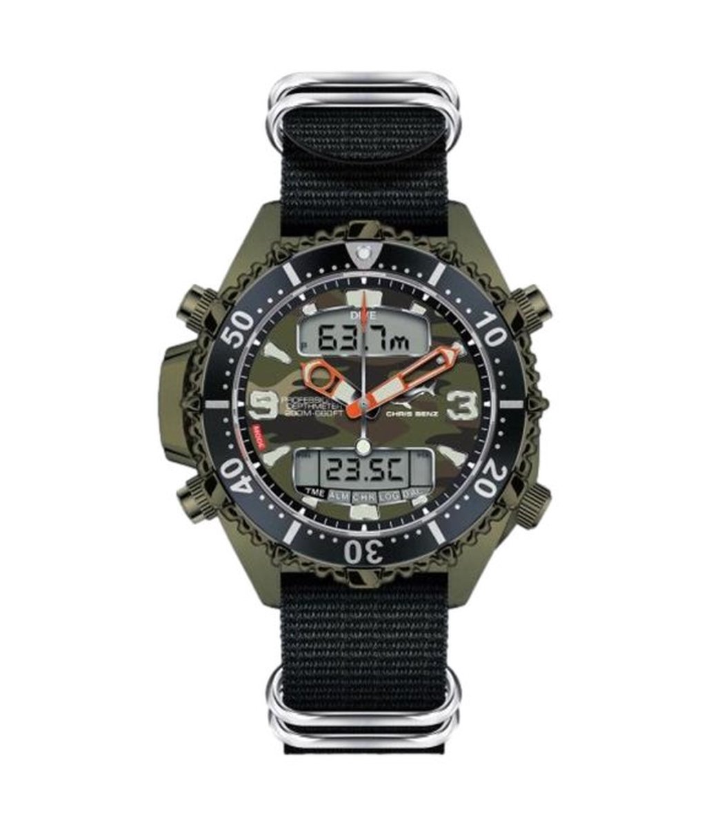 Chris Benz - CB-D200X-C-NBS - Duikershorloge - Unisex - Quartz