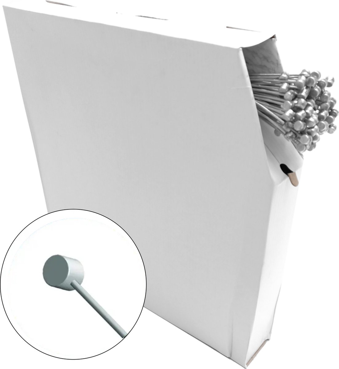 Falkx Rembinnenkabel - 1.5mm x 2.25m - 100 stuks - Zilver - Nippel 7x6 mm