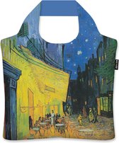 Ecozz - Vincent van Gogh - Café Terras bij Nacht - Café Terrace by Night - 100% gerecycled (rPet) – Öko-Tex - Voorzien van rits - Afsluitbaar - Opvouwbare boodschappentas - Waterresistant – Shopper - Eco-vriendelijk - Duurzaam