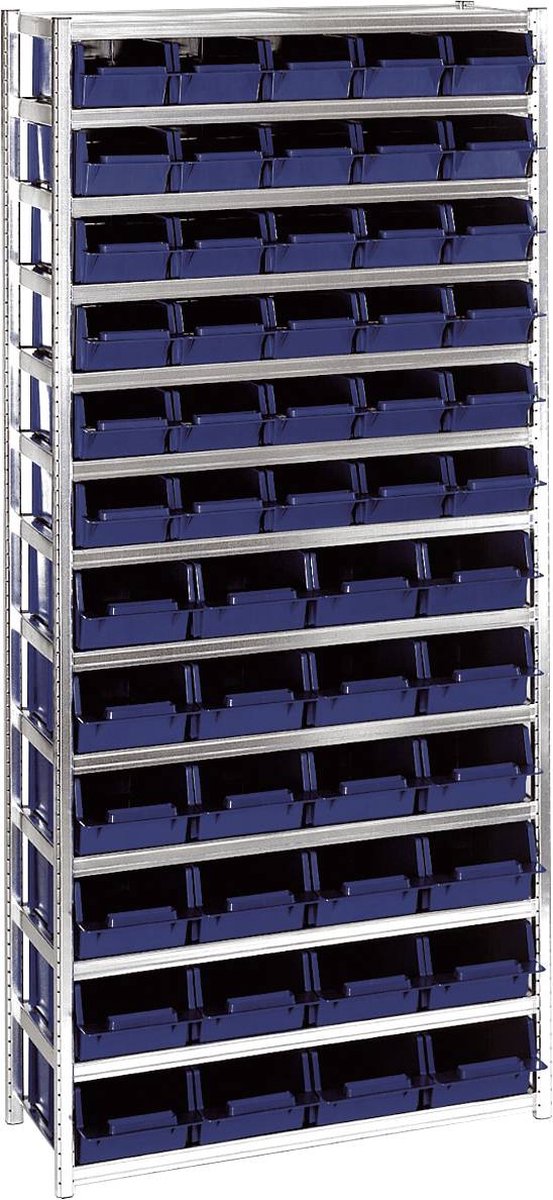 raaco 181150 Opslagrek (compleet) (B x H x D) 920 x 2000 x 340 mm Staal, polypropyleen Zilver, Blauw