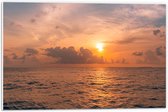 PVC Schuimplaat- Zonsondergang in de Middelandse Zee met Rustige Golven - 60x40 cm Foto op PVC Schuimplaat