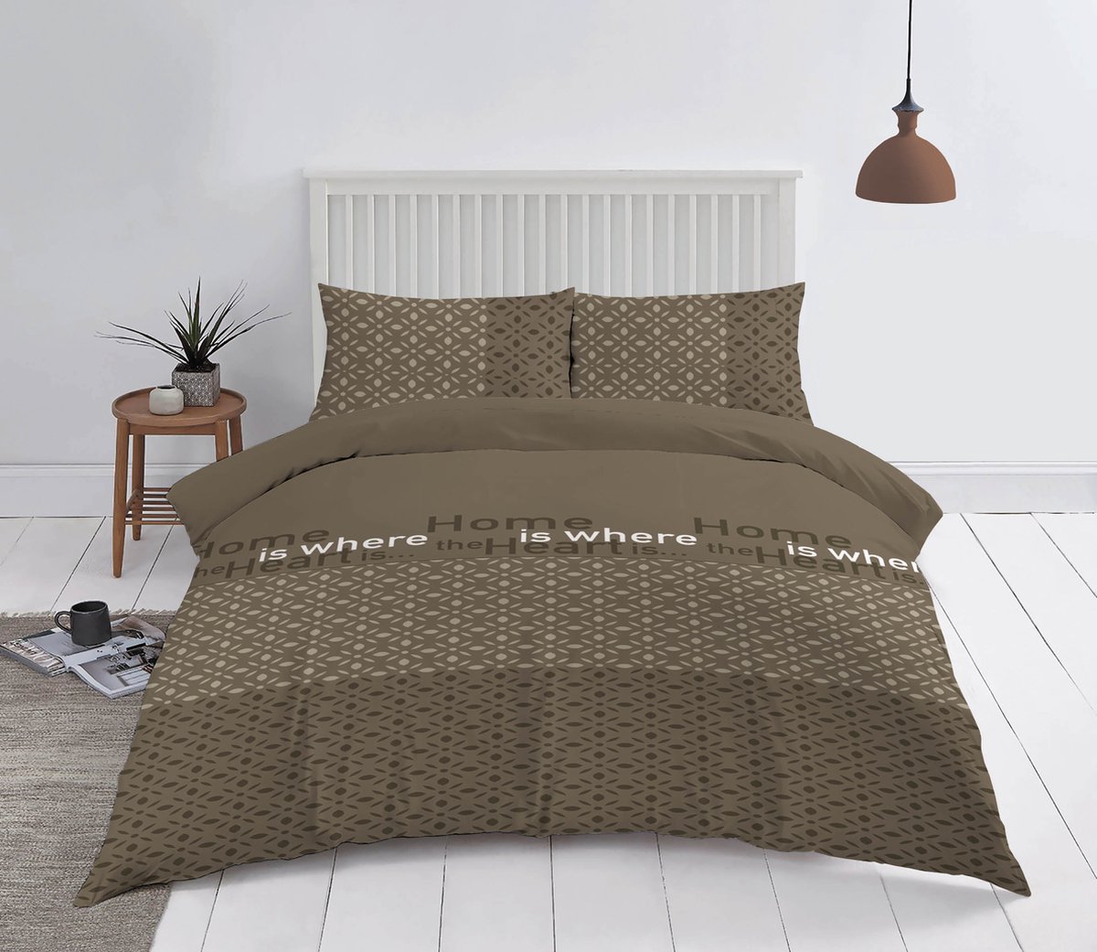 Zydante Dekbedovertrek - Cotton Rich Collection - Home Is Home - Zand / 240x200