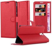 Cadorabo Hoesje geschikt voor HTC ONE E9 PLUS in KARMIJN ROOD - Beschermhoes met magnetische sluiting, standfunctie en kaartvakje Book Case Cover Etui