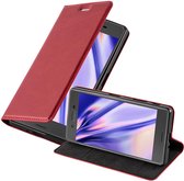Cadorabo Hoesje geschikt voor Sony Xperia X in APPEL ROOD - Beschermhoes met magnetische sluiting, standfunctie en kaartvakje Book Case Cover Etui