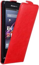 Cadorabo Hoesje geschikt voor Sony Xperia Z1 COMPACT in APPEL ROOD - Beschermhoes in flip design Case Cover met magnetische sluiting
