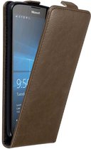 Cadorabo Hoesje geschikt voor Nokia Lumia 950 XL in KOFFIE BRUIN - Beschermhoes in flip design Case Cover met magnetische sluiting