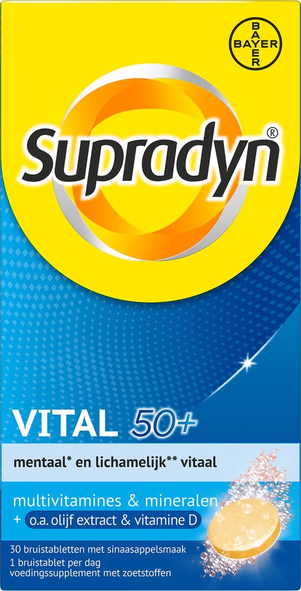 Supradyn Vital 50+ jaar - Multivitaminen om vitaal te blijven speciaal voor vijftigplussers* - 30 bruistabletten